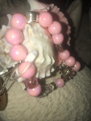 Breast Cancer Awareness Bracelet with Vintage Beads