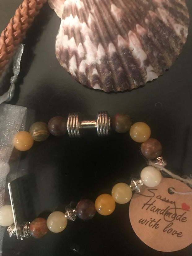 Vintage Bracelet with Bar-Bell For Gym Enthusiasts