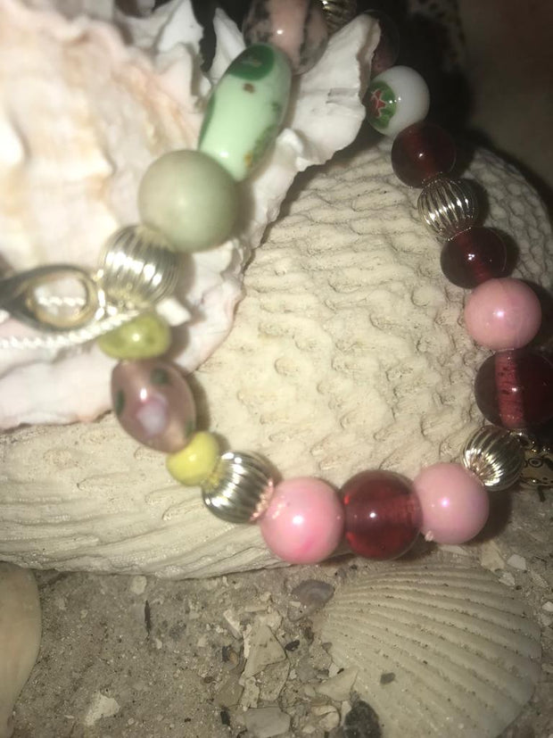 Breast Cancer Awareness Bracelet with Pink Jade