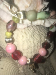 Breast Cancer Awareness Bracelet with Pink Jade